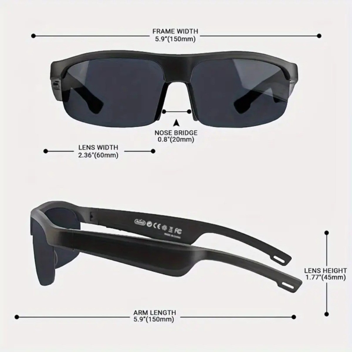 Smart Glasses,Intelligent Communication Wireless Bluetooth Glasses for Women/Men