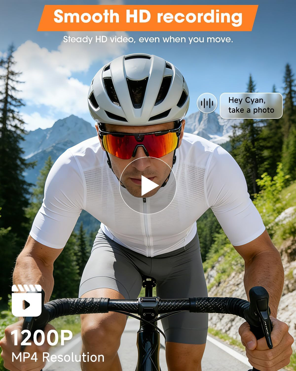 Mingtawn Smart Glasses with 4K HD Anti-Shake Camera & 3D Stereo Speakers | Polar