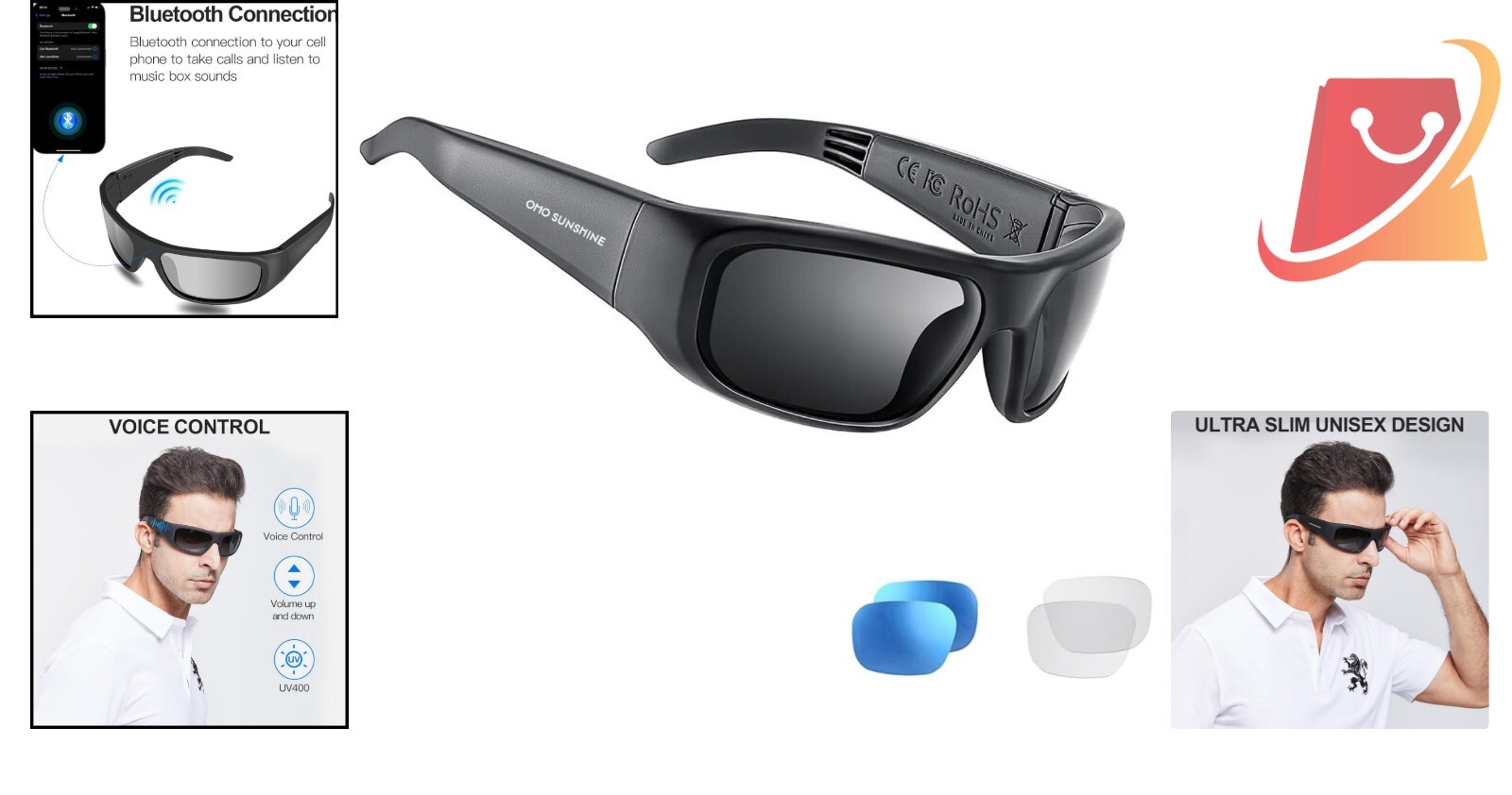 Athletic Smart Glasses: Voice-Controlled Bluetooth Sunglasses for Outdoor Fun