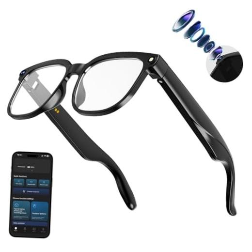 AI Smart Glasses with Camera—8MP Camera—1080P—Anti-Transparent Lenses