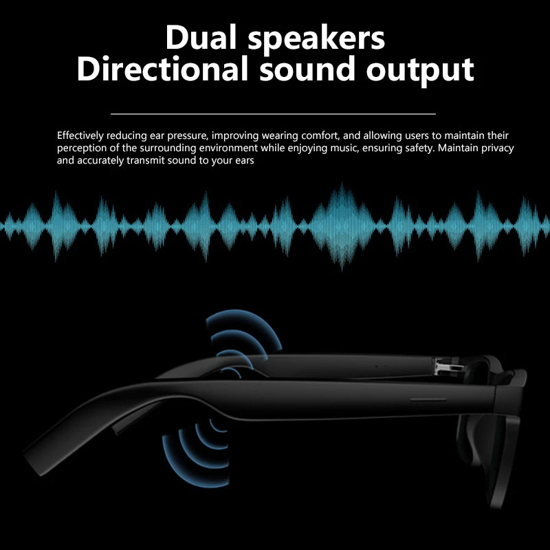 Smart Bluetooth Glasses Remote Control Touch Photo Camera Recording Translator V