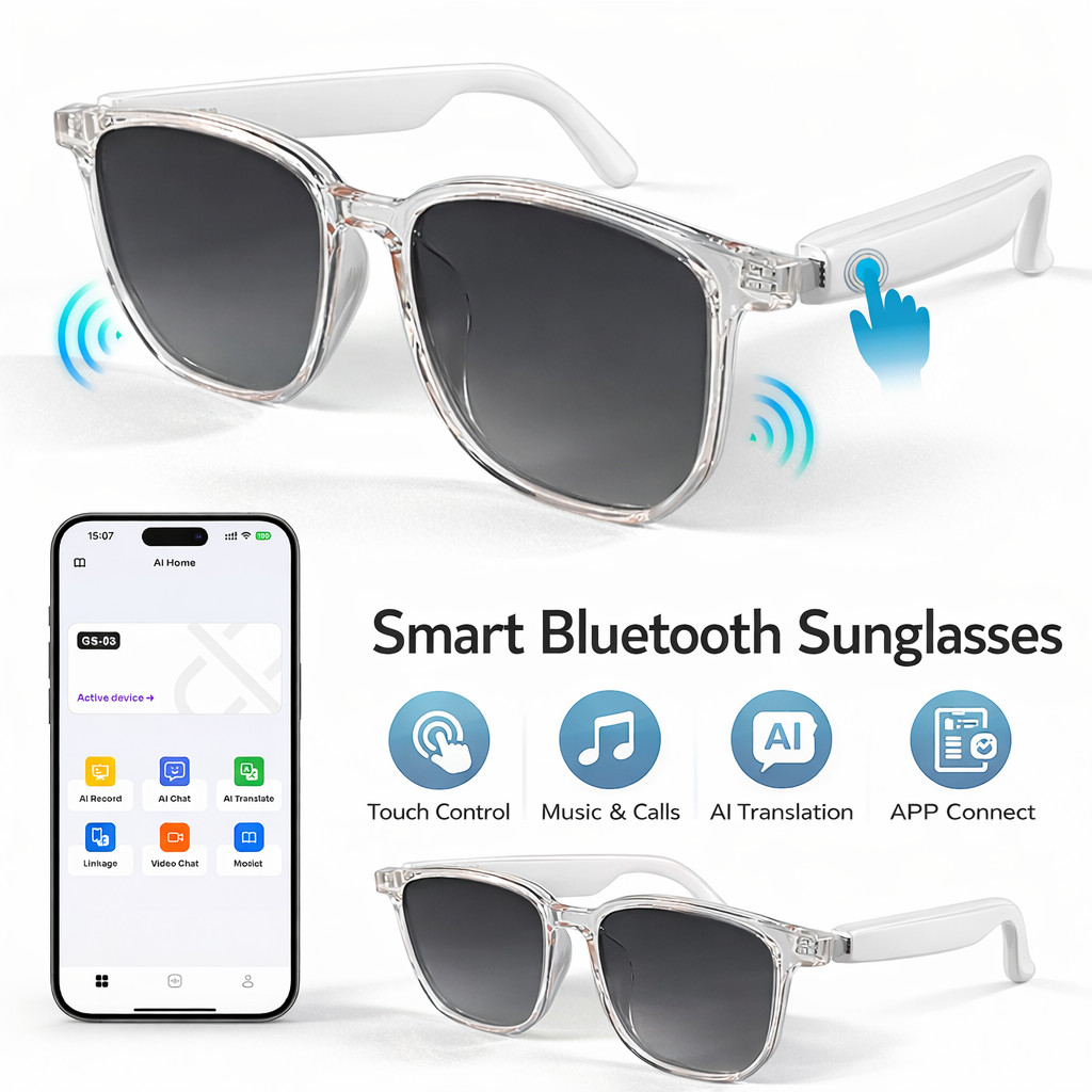 AI Smart Glasses Bluetooth Call Audio Hands-Free Translation for Men and Women