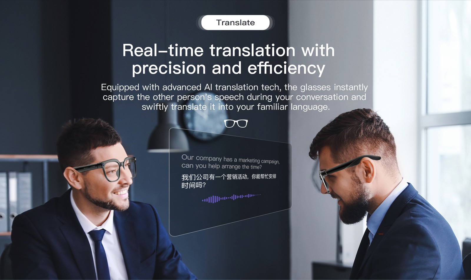AI Smart Glasses with Camera Recording HD Video Bluetooth Call Music Translation