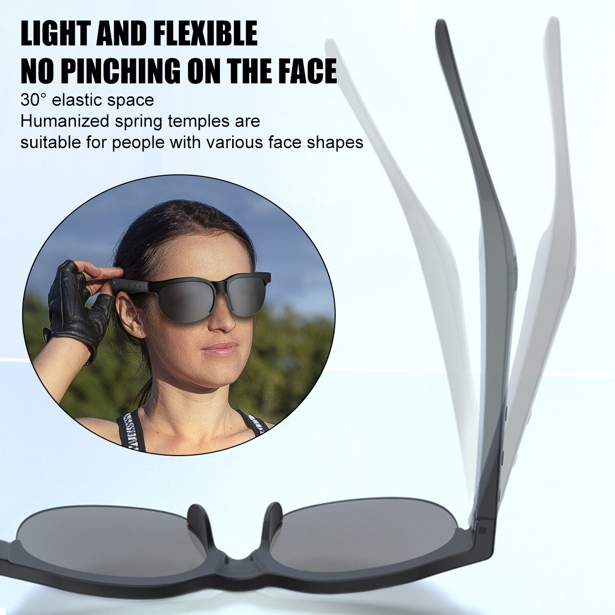 Wireless AI Language Smart Glasses Translator Headphone 144 Language Translation