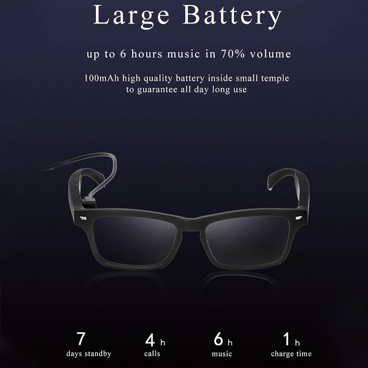 Polarized Sunglasses Bluetooth5.0 Glasses Music Stereo Speaker Mic Calling☑