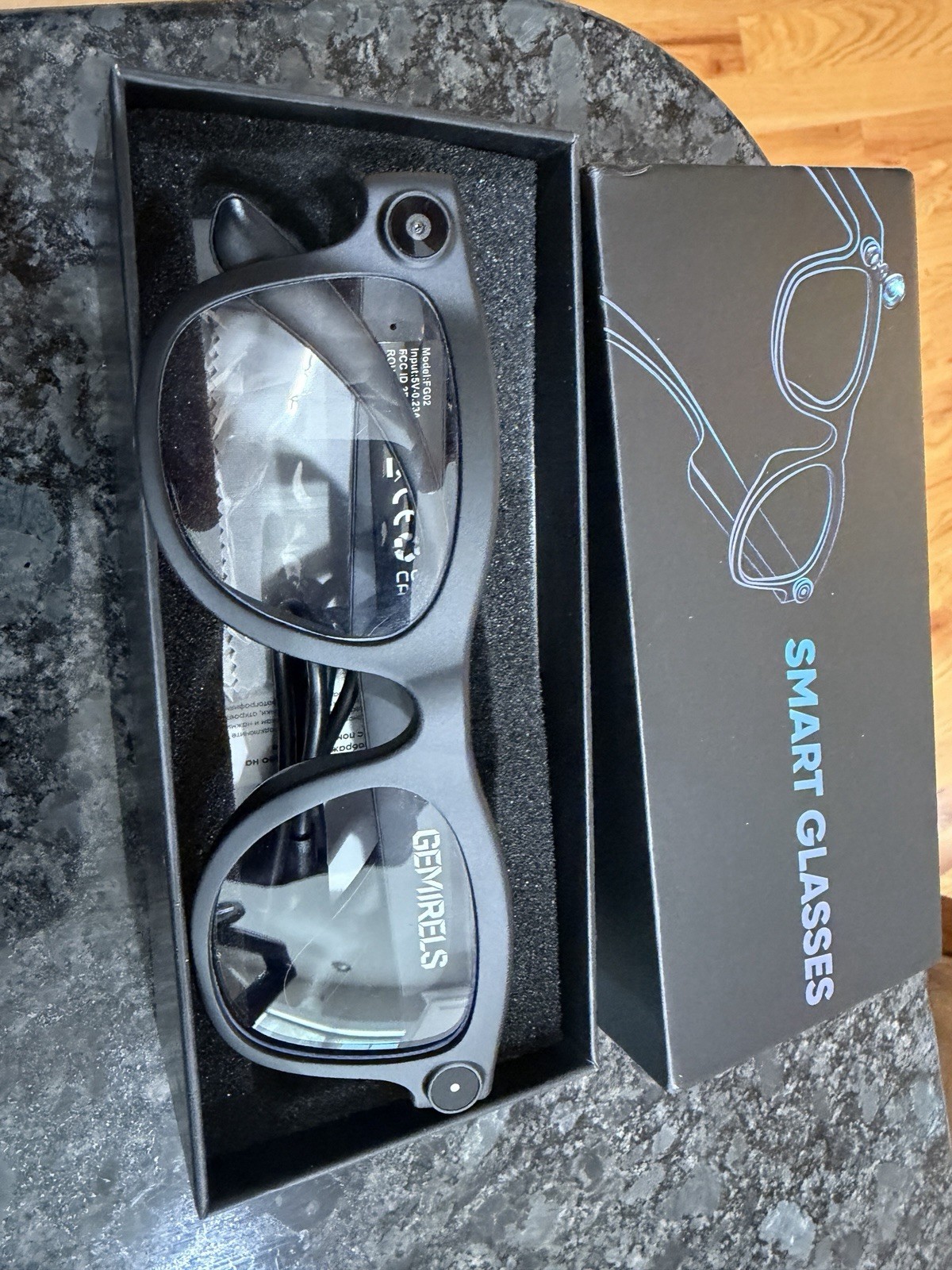 GEMIRELS N8 Smart Glasses Bluetooth Camera Smart Eyewear Black Frame