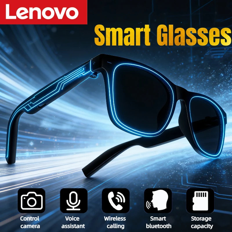 Lenovo Smart Glasses Remote Control Touch Photo Camera Recording Translator Voic
