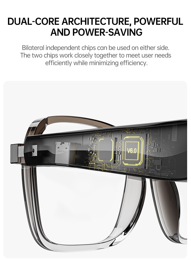 Bluetooth Audio Glasses Touch Control Open-Ear Wireless Headset 50mAh