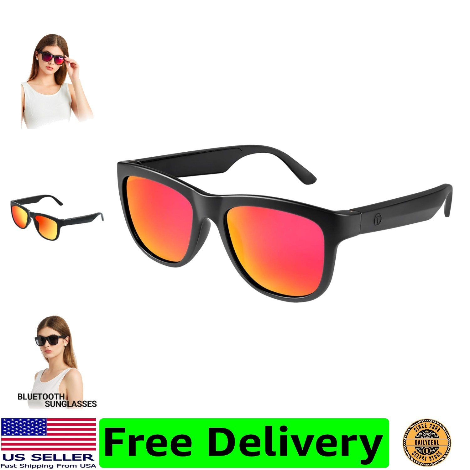 GS01 Smart Bluetooth Sunglasses, Audio Sunglasses With Speaker, UV400 Polariz…