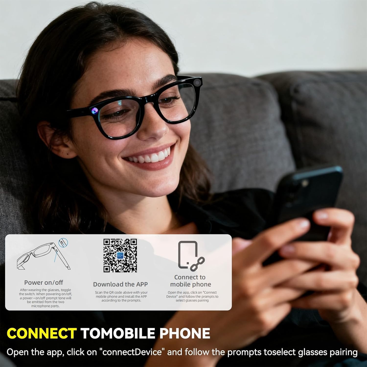 AI Smart Glasses with 8MP Camera & 1080P Video – Perfect for Travel & Vlogging