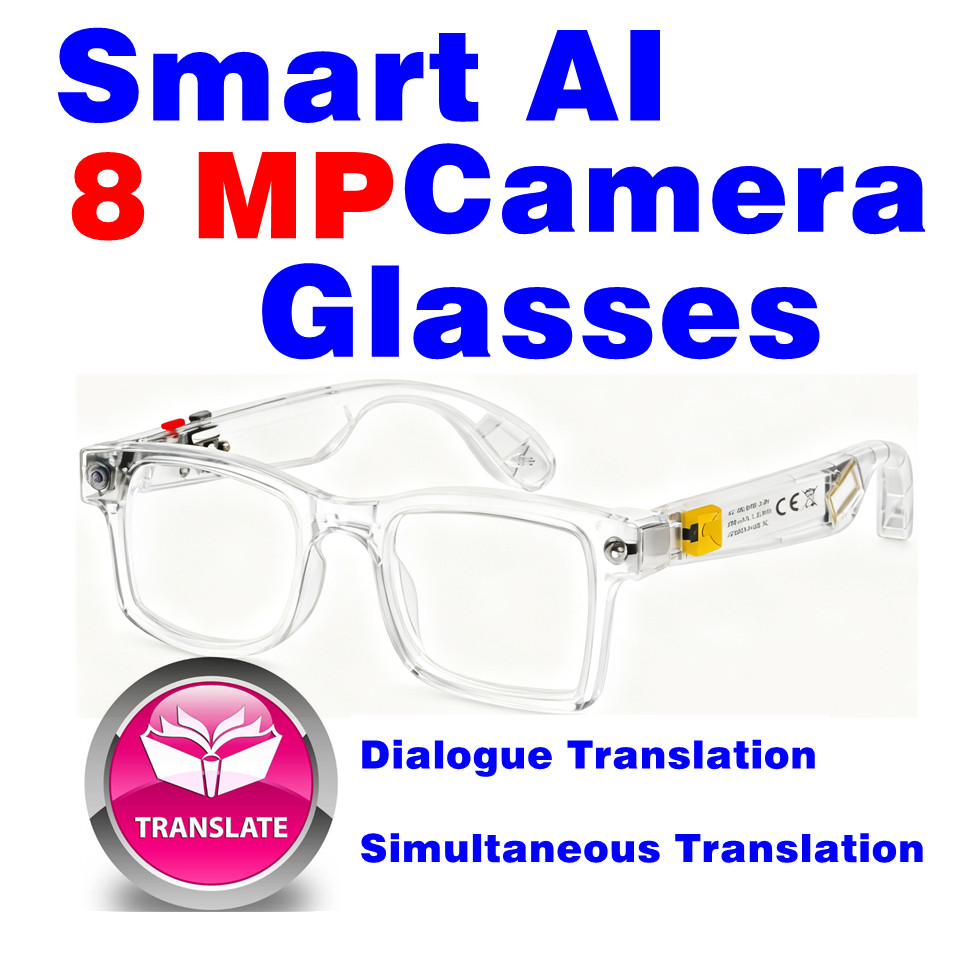 4K HD Smart Glasses – 8MP Camera, AI Voice Control & Bluetooth Calls