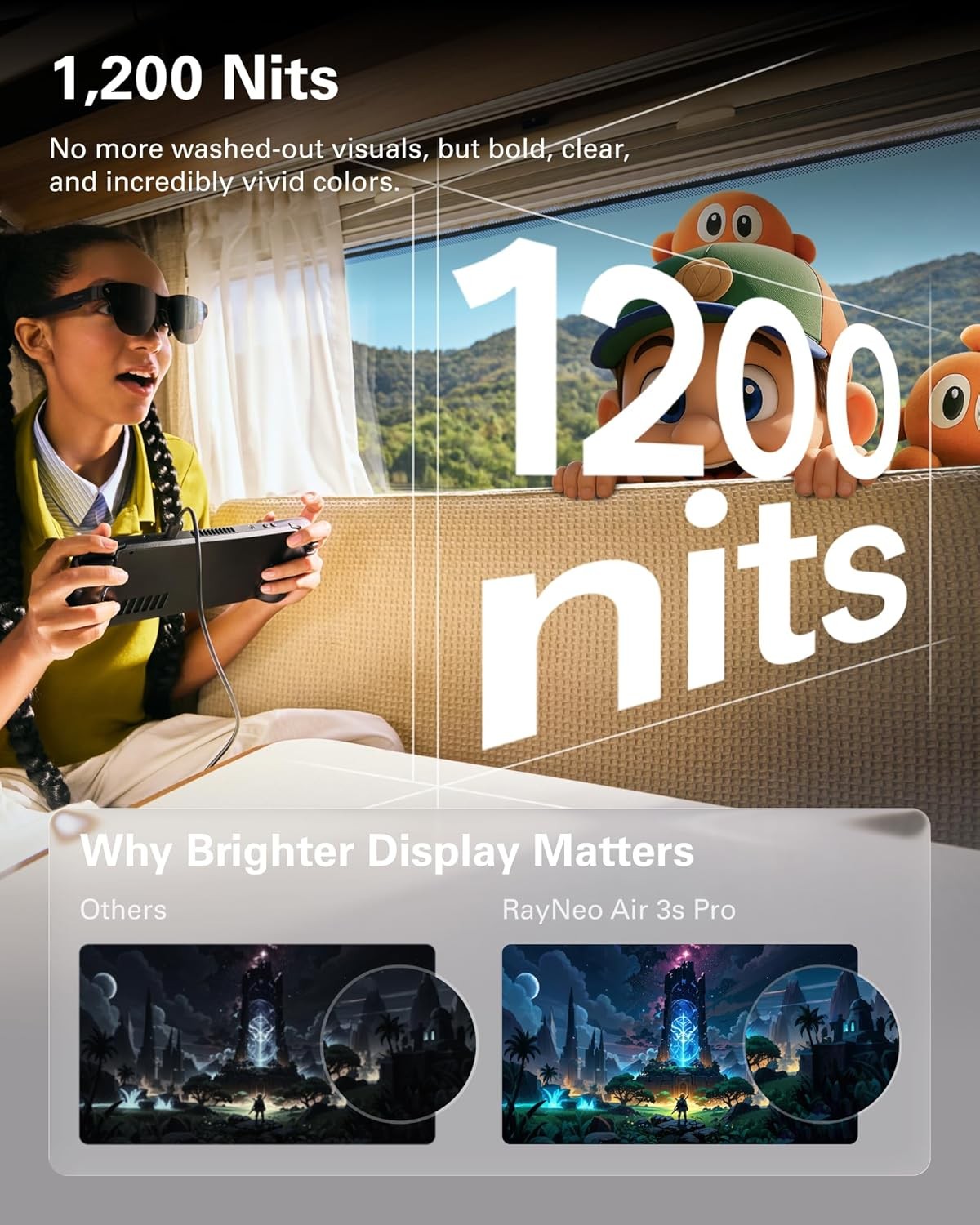 TCL RayNeo Air3S Pro AR Glasses 201 1200Nits 120Hz HueView2.0 XR