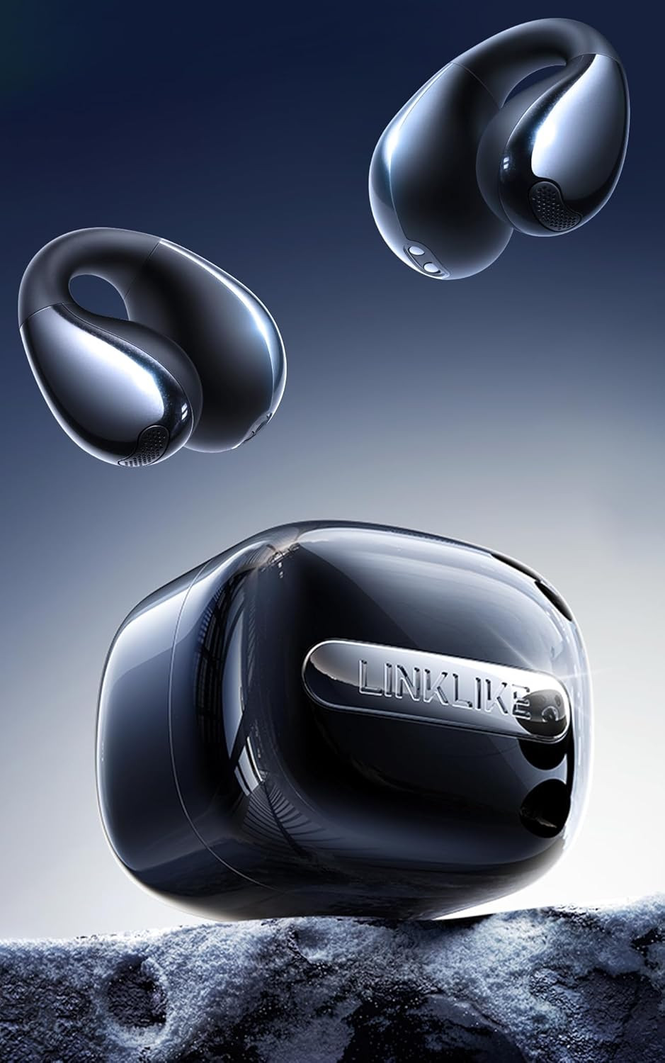 Linklike Most Comfortable Open Ear Clip-on Earbuds [Patented Zero Pressure & Top
