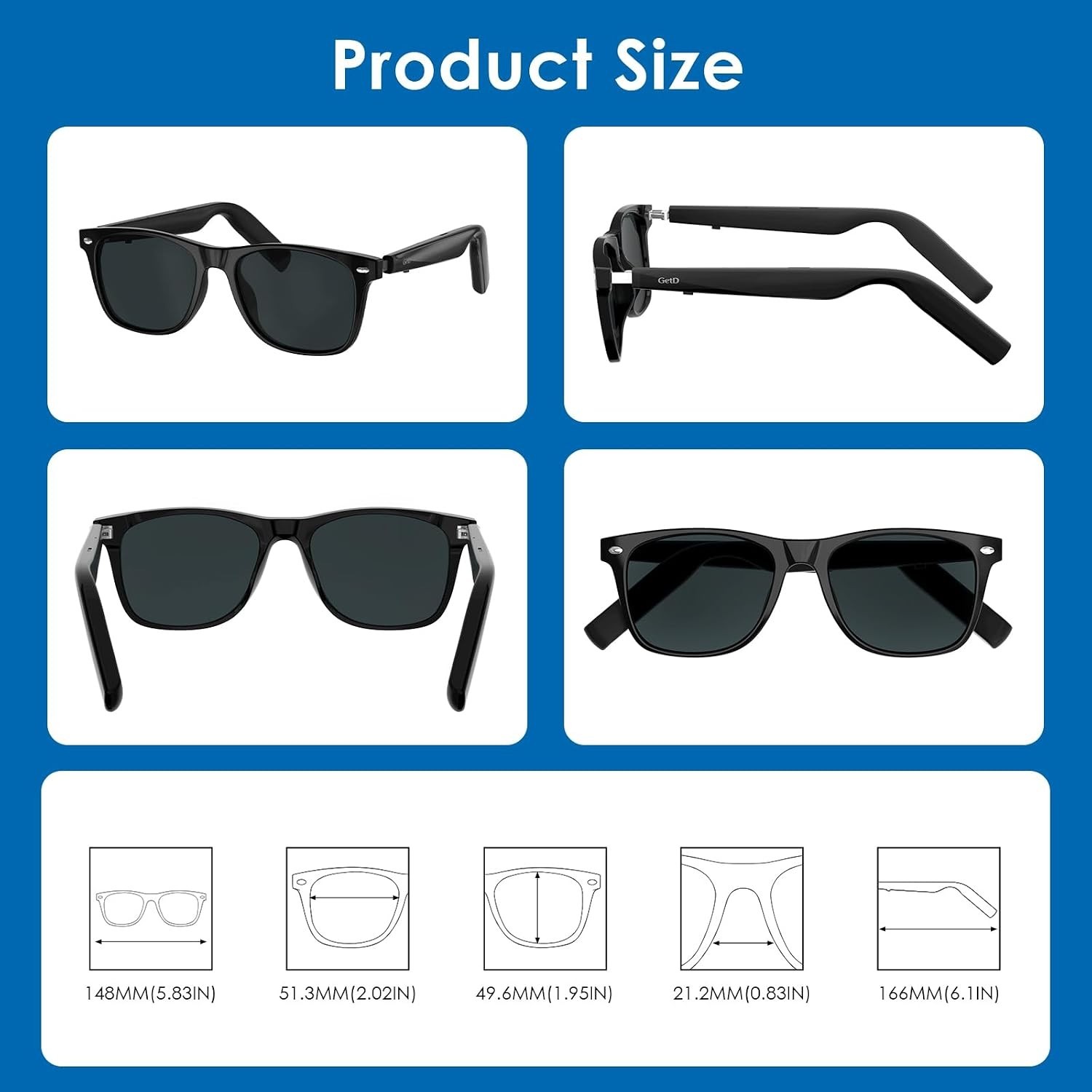 Innovative Open-Ear AI Glasses: Stereo Sound, Bluetooth 5.4