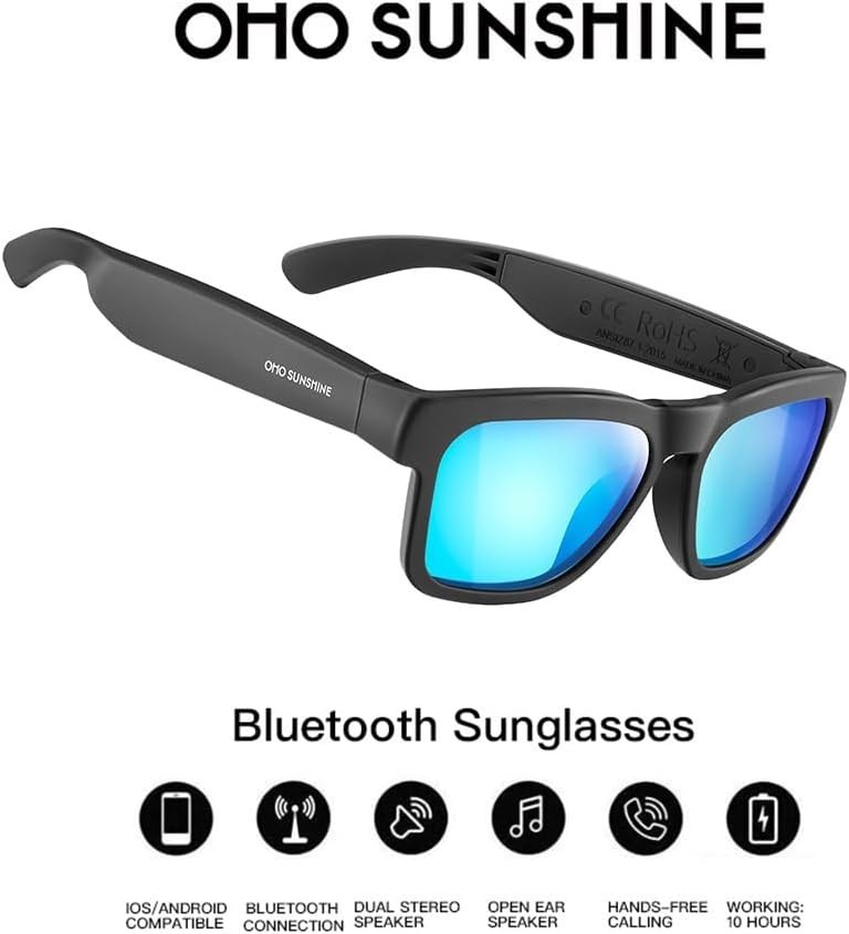 OhO Smart Glasses,Polarized Sunglasses with Blueto