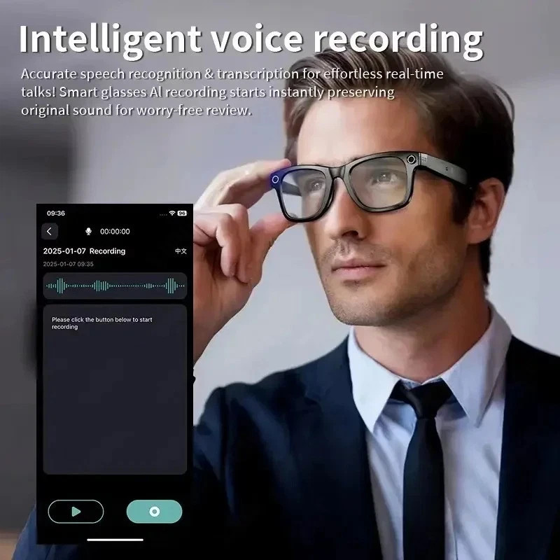 Smart Glasses Sunglasses with 8MP Camera 1080P Video Recorder & AI Translation