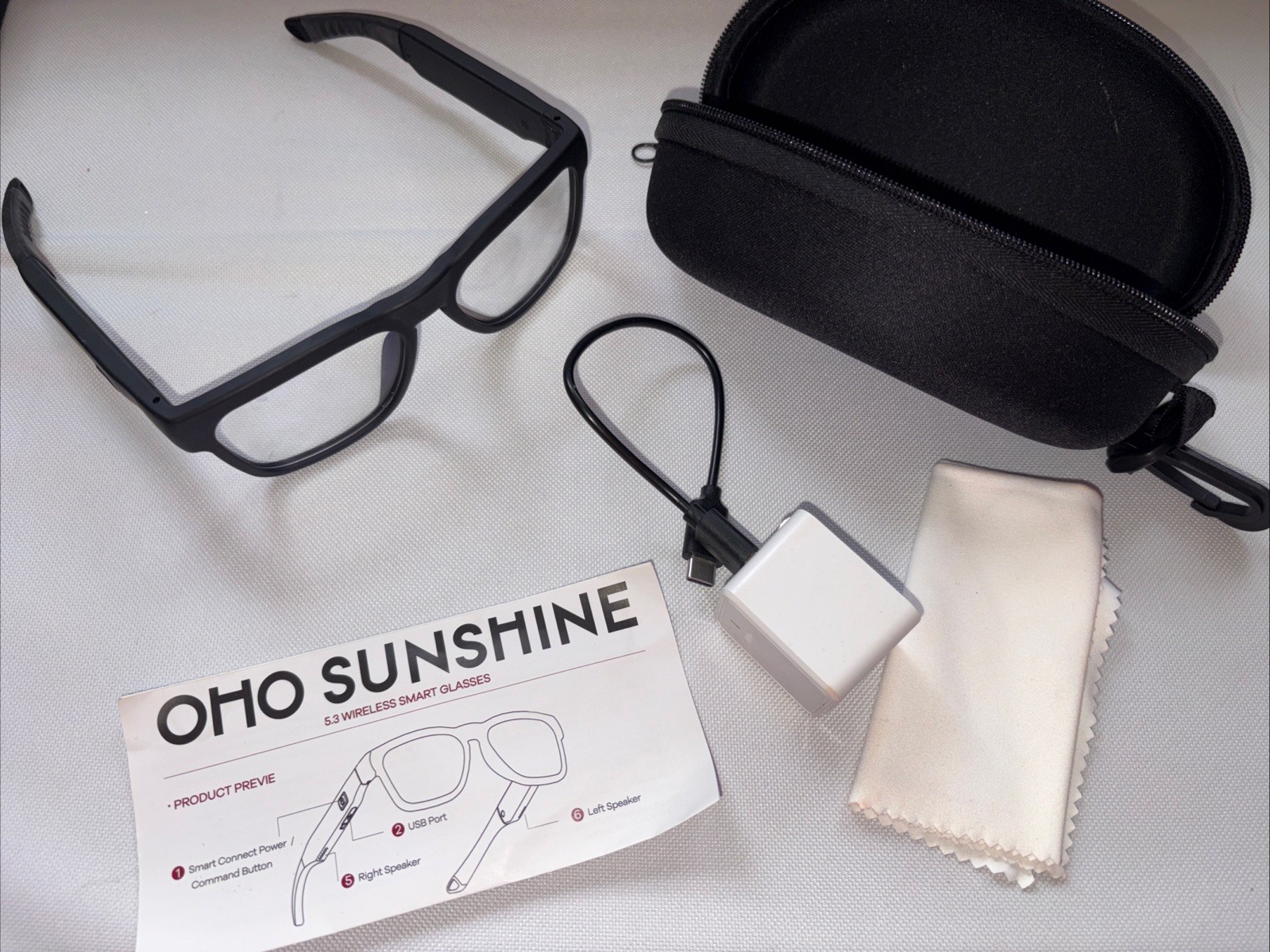 OHO Sunshine 5.3 Wireless Smart Glasses Model Ease With Case