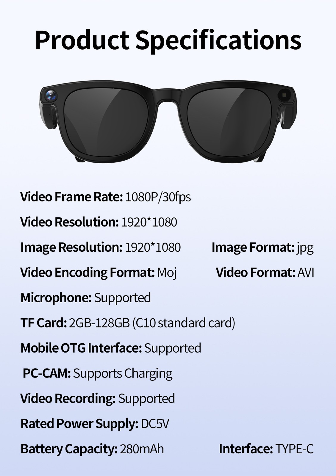 V3 Smart Glasses AI Translation 8MP Camera Photo Video Bluetooth Calling LLL