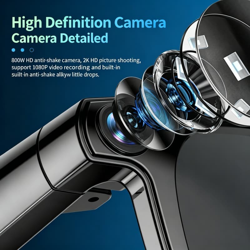 AI Smart Camera Glasses w/2Sets Lenses Bluetooth 5.3 Hands-Free Video Eyewear US