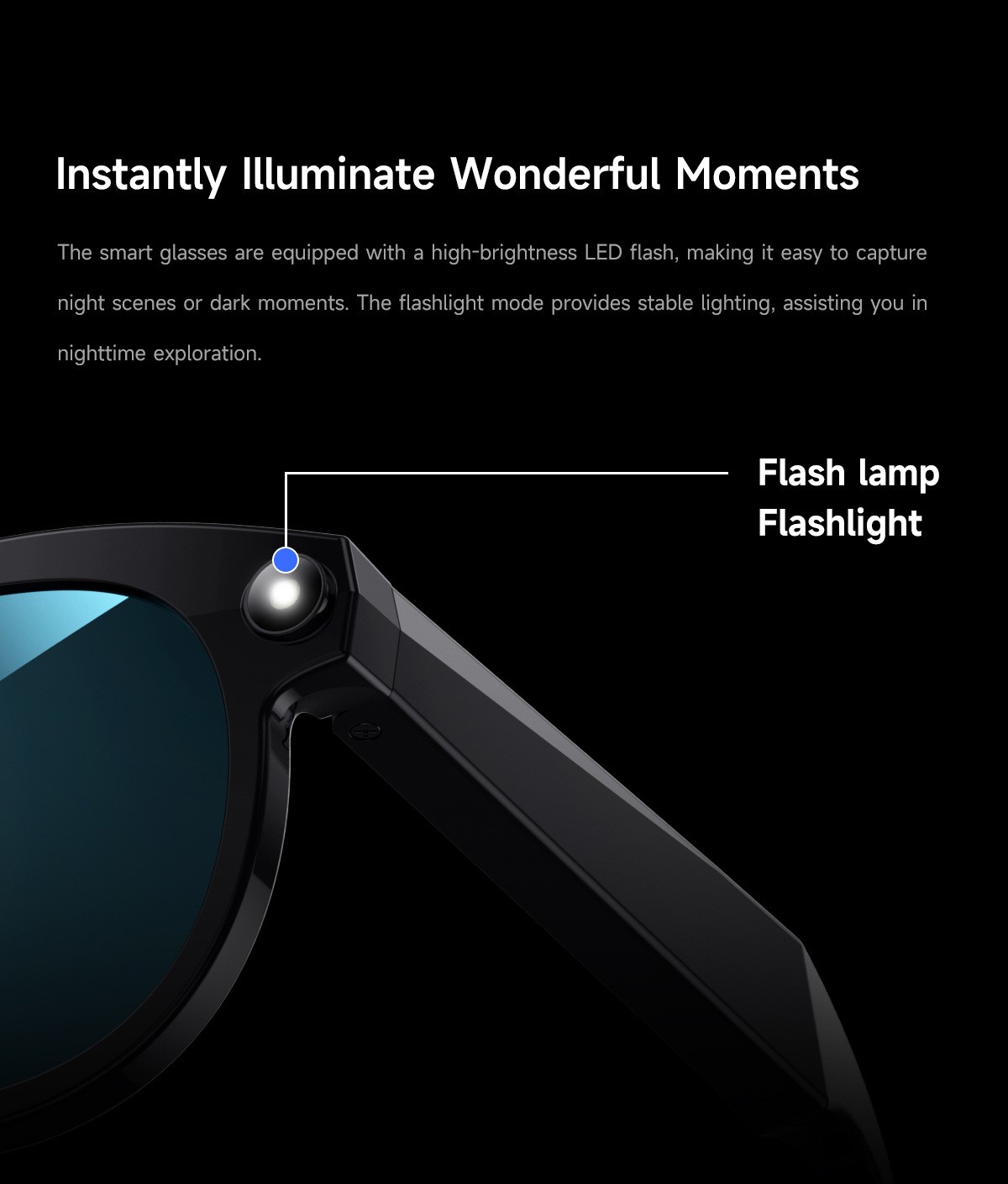 Smart Glasses Camera Bluetooth HD Real Time AI Translation Music Eyewear