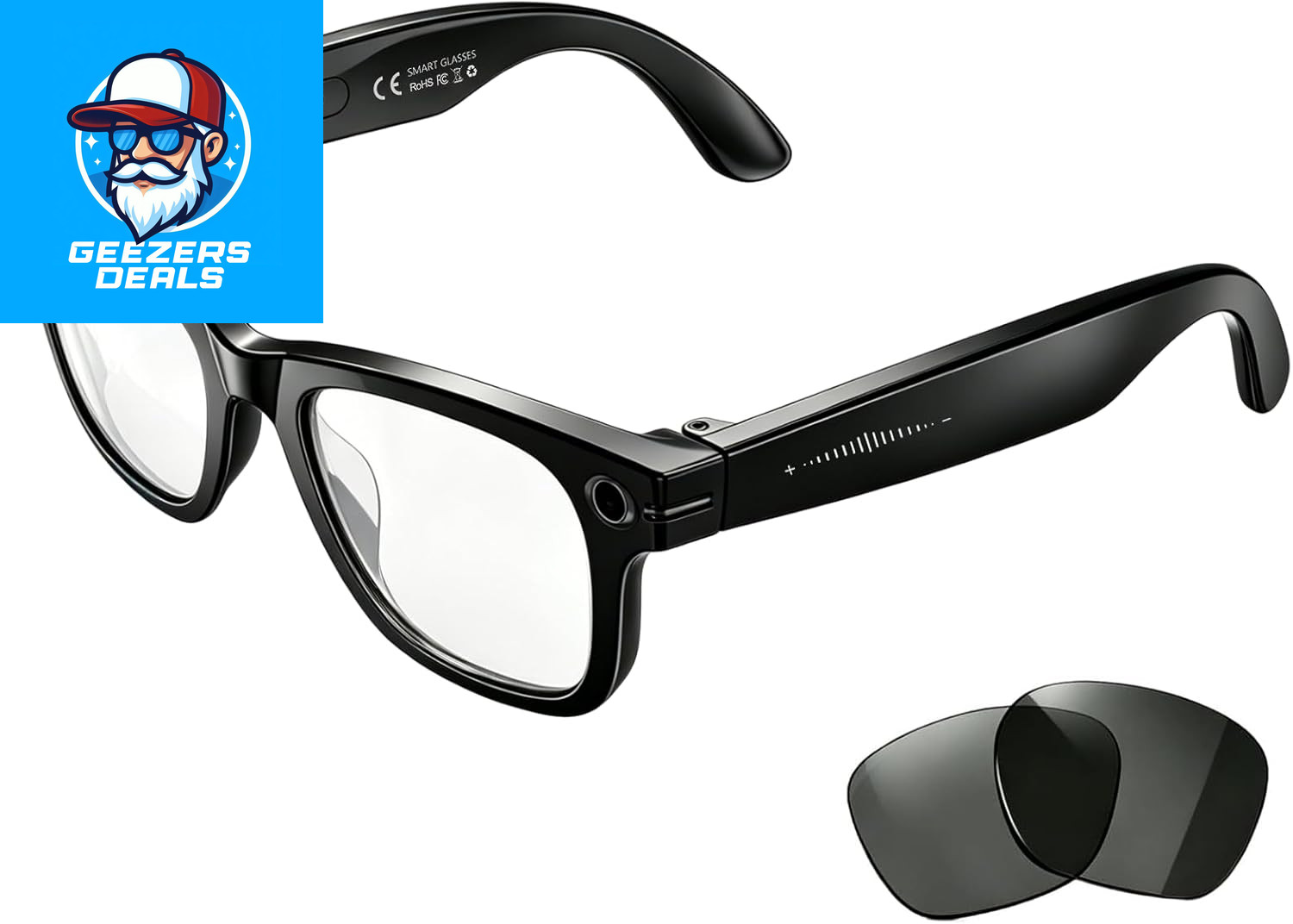 AI Smart Glasses with Camera 8MP HD Camera Glasses for Men Women 1080P Video Rec