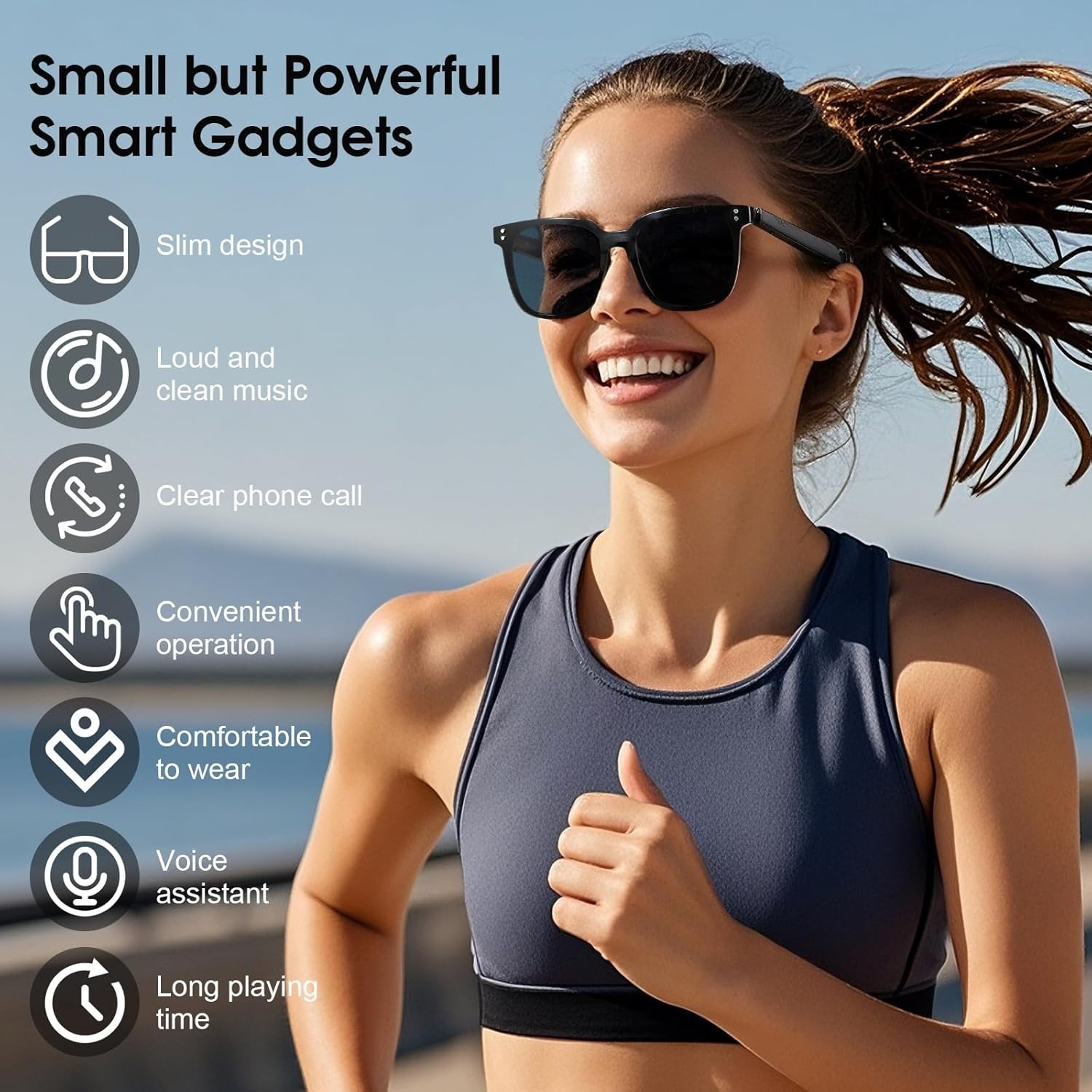 Stylish Smart Glasses with Quick Charge & UV400 Protection for Active Lifestyles