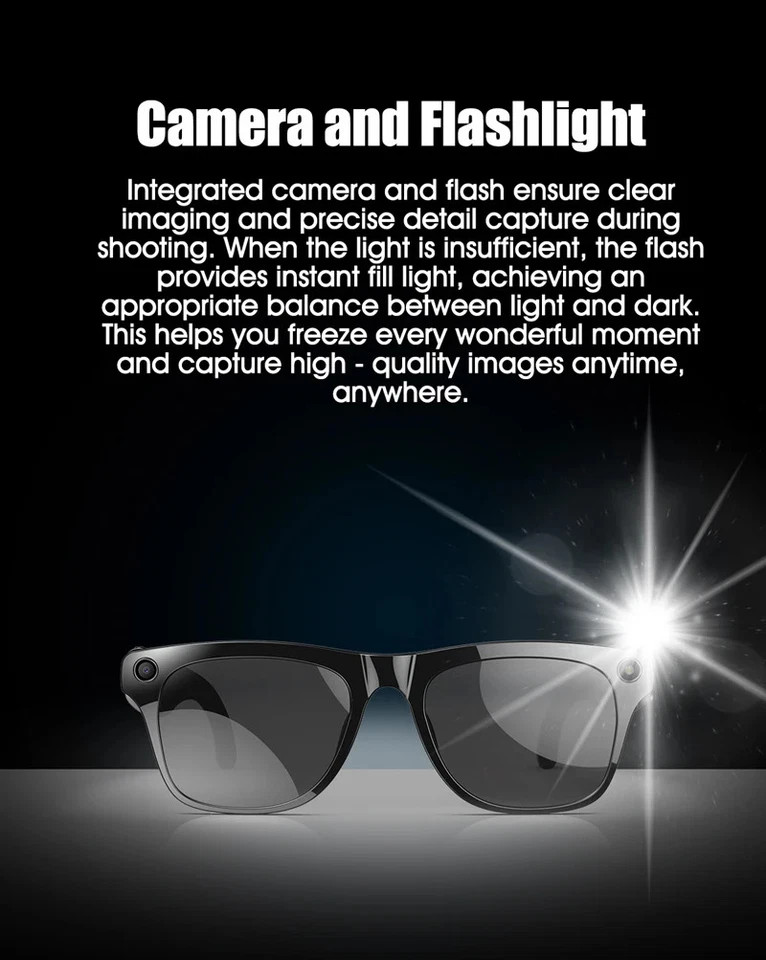Use for travel AI smart glasses with camera and bluetooth and translation and vi