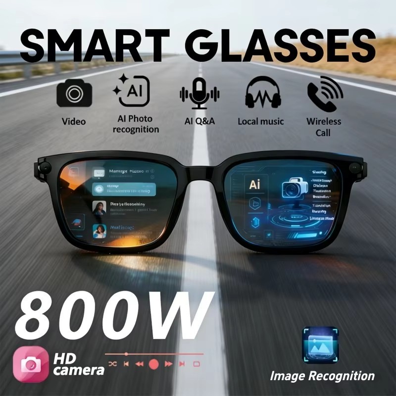 AI Smart Glasses 2026 HD Camera Video Recording Translation Bluetooth Photochrom