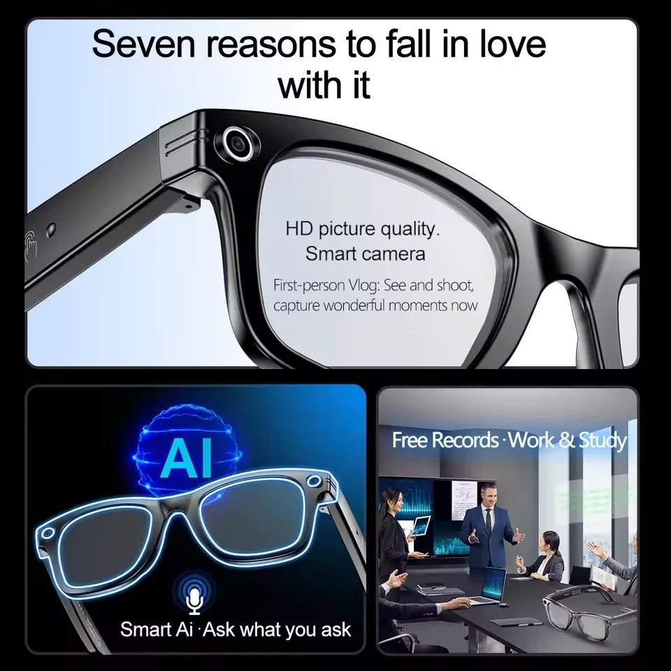 New 800W Camera AI Glasses 4K Cam Smart Sunglasses W610