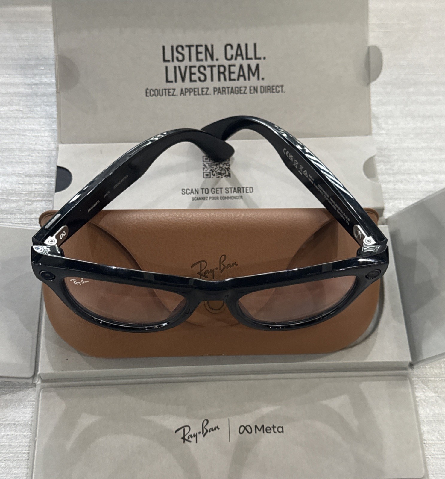 Ray-Ban Meta Skyler Gen2 RW4010 601/SB Smart Glasses Shiny Black New Open Box