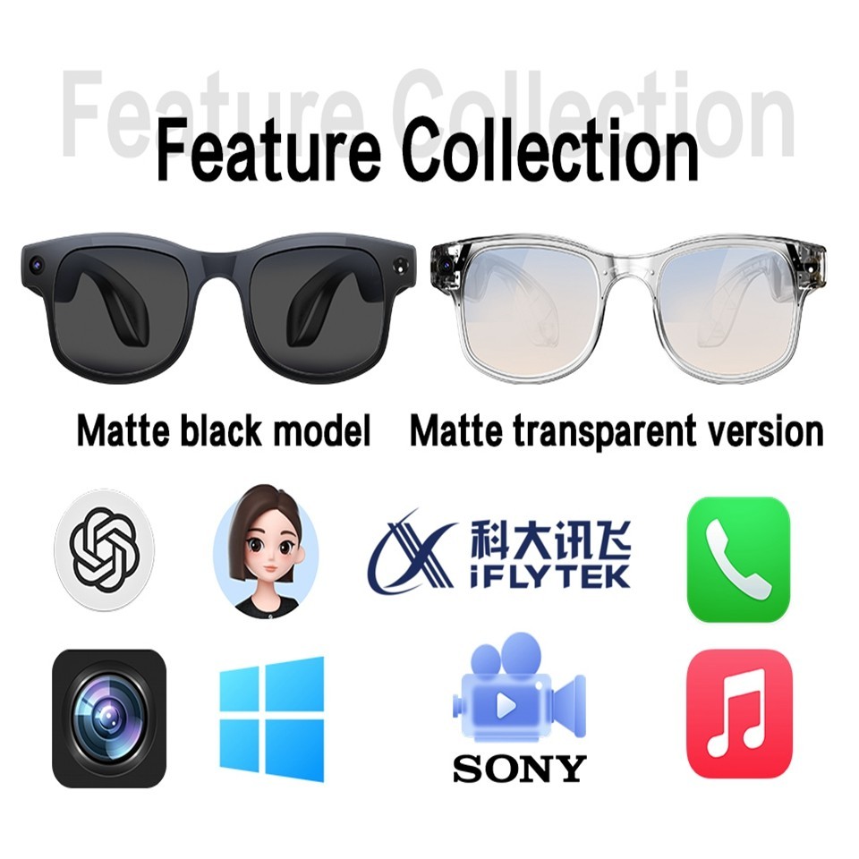 G1-2506 Smart Glasses Built-in Chat GPT, 8MP Camera,AI Translation 26 Languages