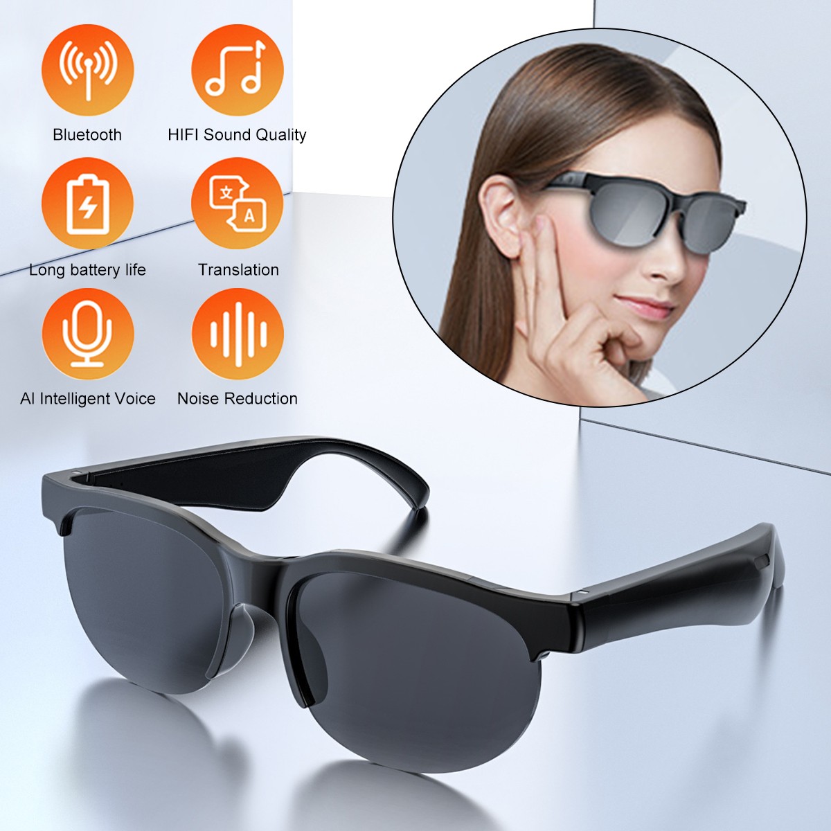 New Smart Glasses Earphones 144 Language Voice Translation AI Translator Glasses