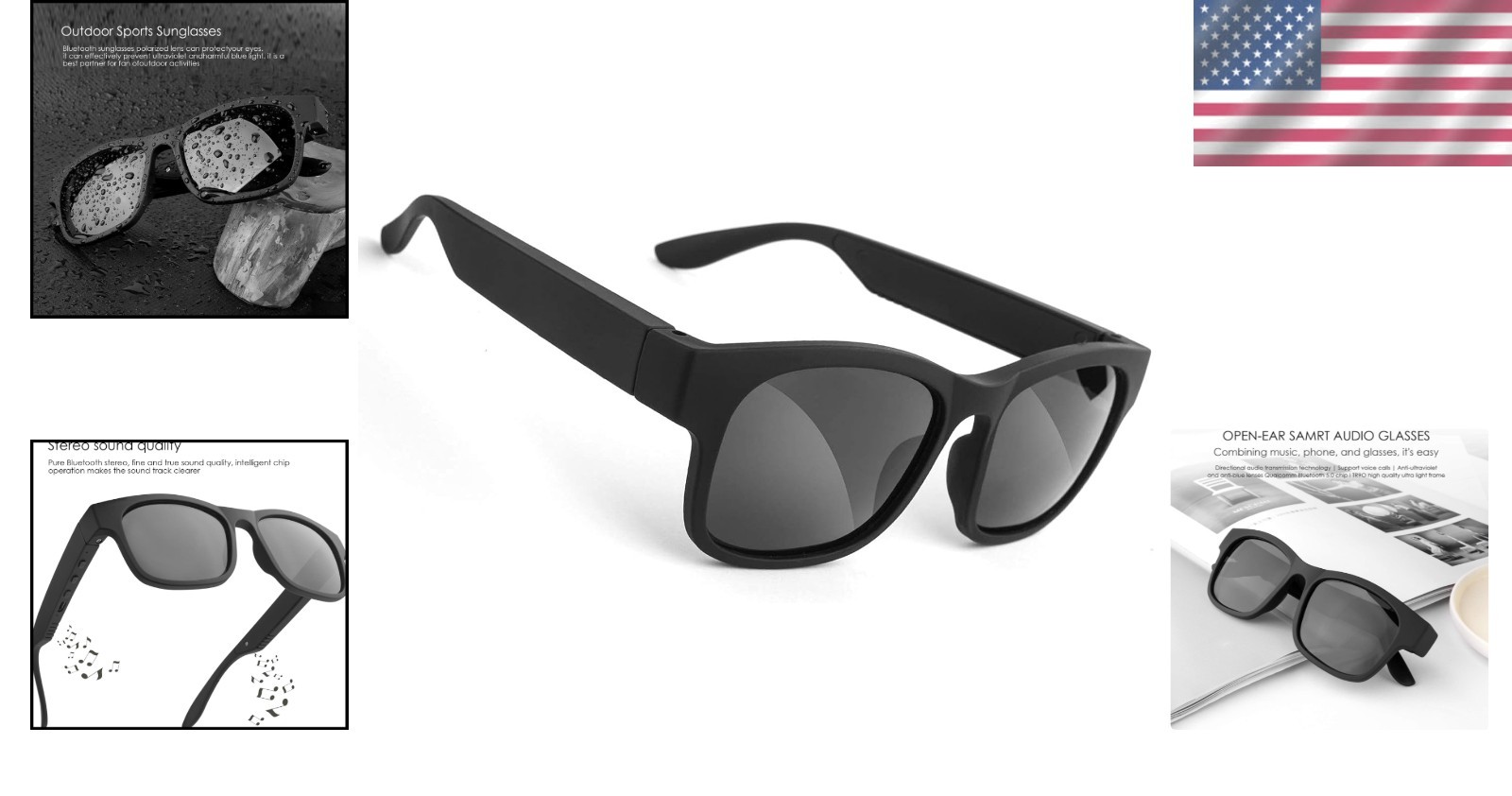 Open Ear Bluetooth Sunglasses for Music & Hands-Free Calling – Waterproof Design