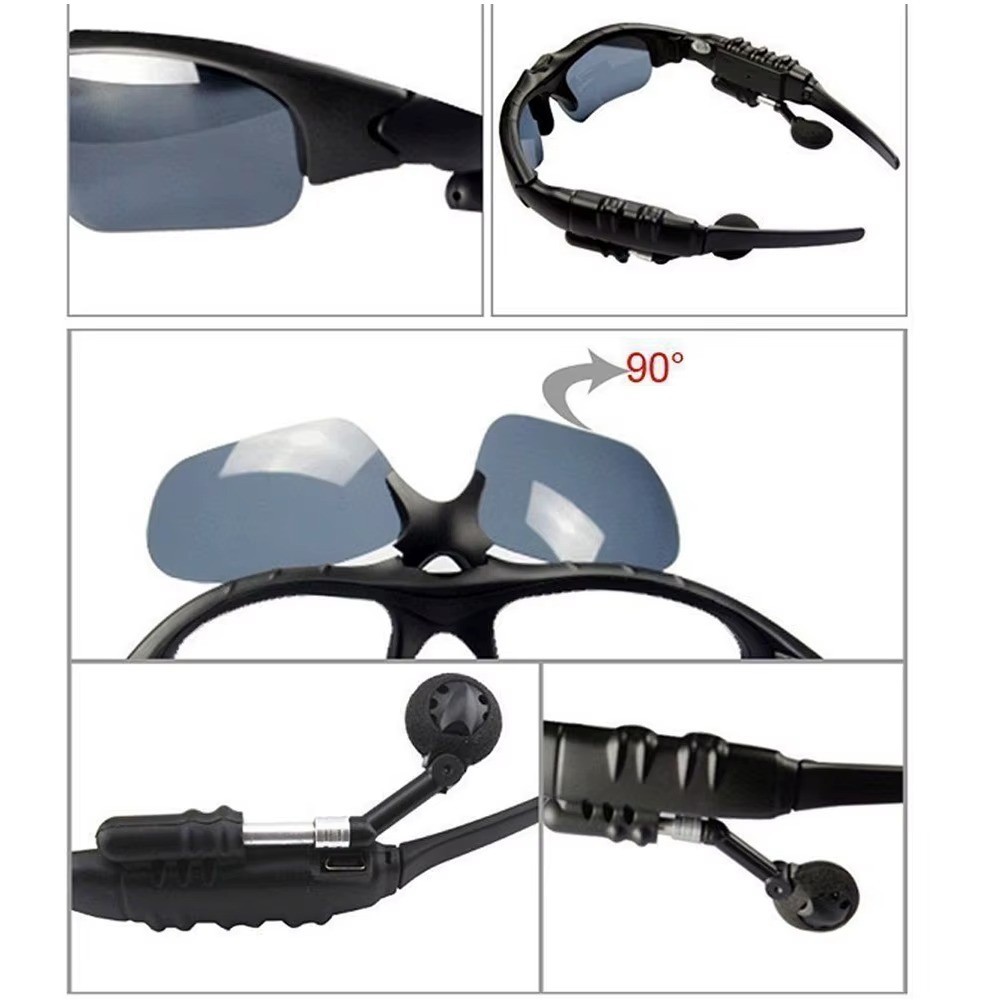Bluetooth Audio Glasses Wireless Sunglasses Headset with Mic for Driving Cycling