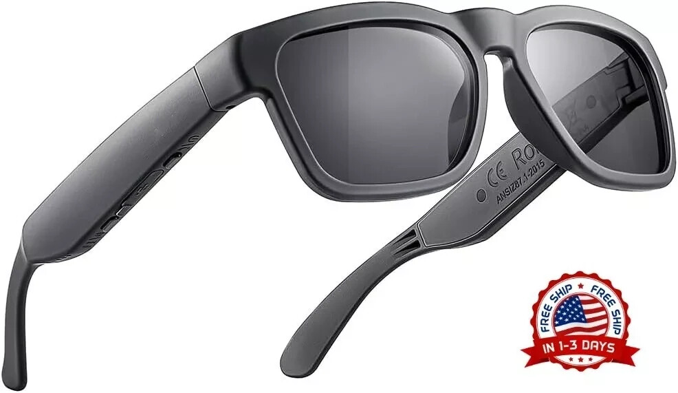 Gafas De Sol Con Altavoz Bluetooth Protección UV Y Control Por Voz Lente Azul US