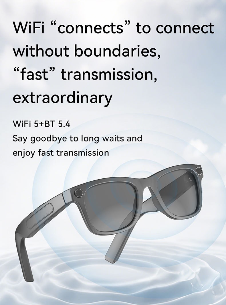 8MP AI Smart Glasses Bluetooth Call Video Record Real Time Translation Music