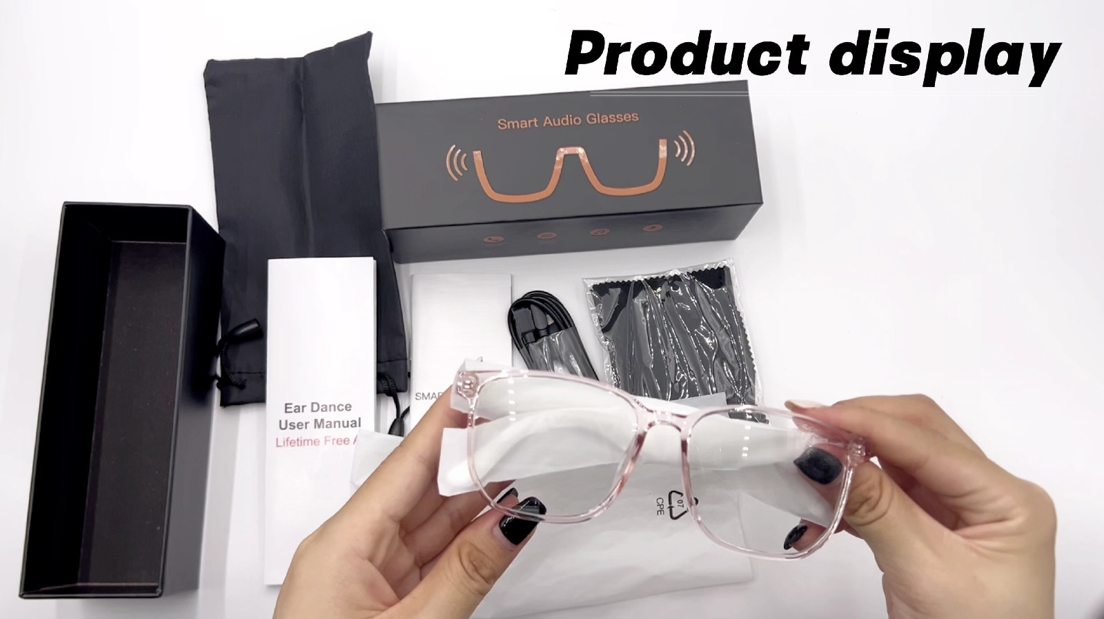 Smart Bluetooth Glasses 5.4 with Translation, Color-Change Lens, 160+ Languages,