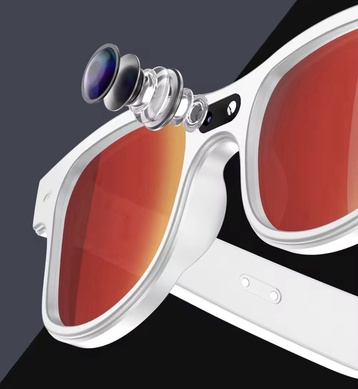 Smart Ai glasses 8MP Sony Camera, Video Recording-For iOS and Android .(White)