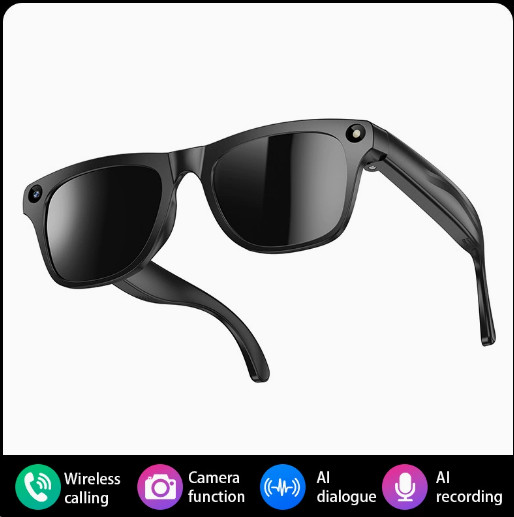 AI Smart Glasses 100MP Camera Bluetooth Touch Control Sports Gym Gift