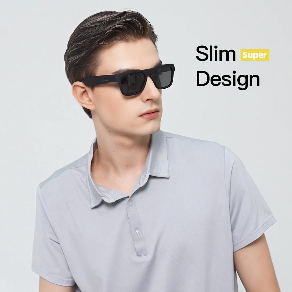 Bluetooth Audio Sunglasses with 10H Playtime & UV400 Protection, Water Resistant