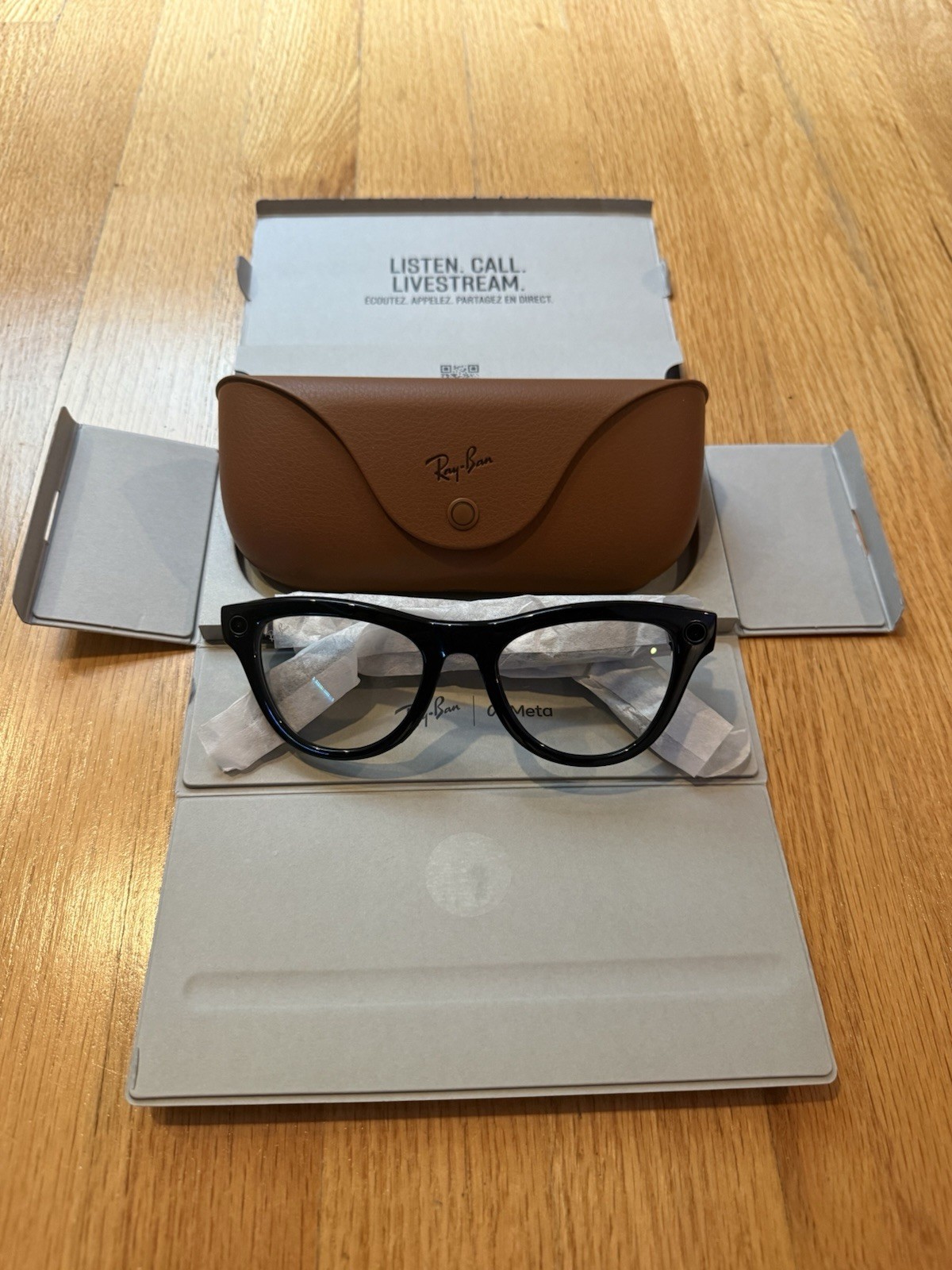 New Ray Ban Meta Skyler Transitions Lenses Shiny Black (Open Box)