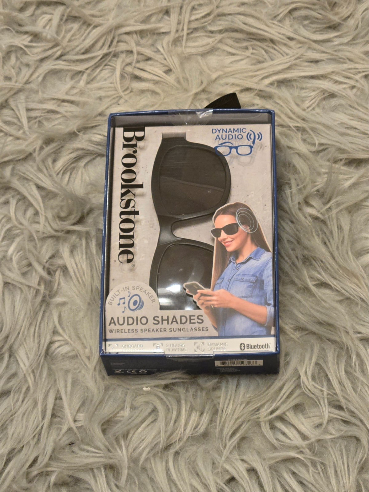 Brookstone Audio Shades Bluetooth Sunglasses Wireless Built-In Speaker NEW