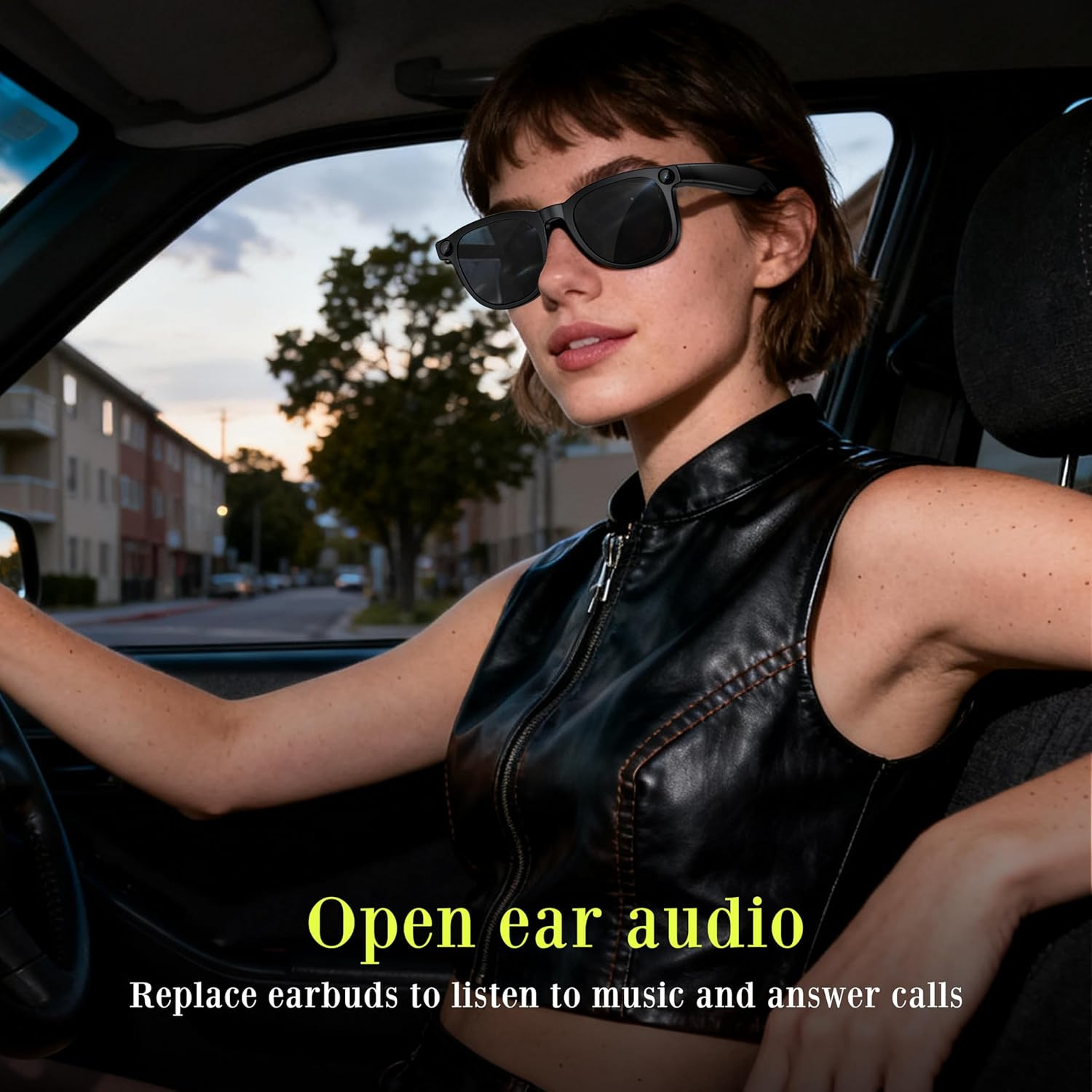 Latest AI Smart Glasses with 4K Camera – Hands-Free Video Recording, Open-Ear Au