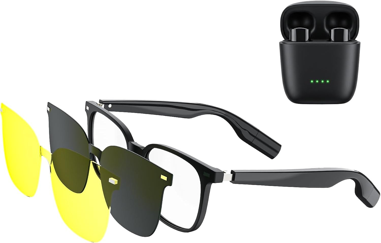 Smart Bluetooth Audio Glasses for Men/Women,Magnetic Dual-Battery Quick-Swap Sys