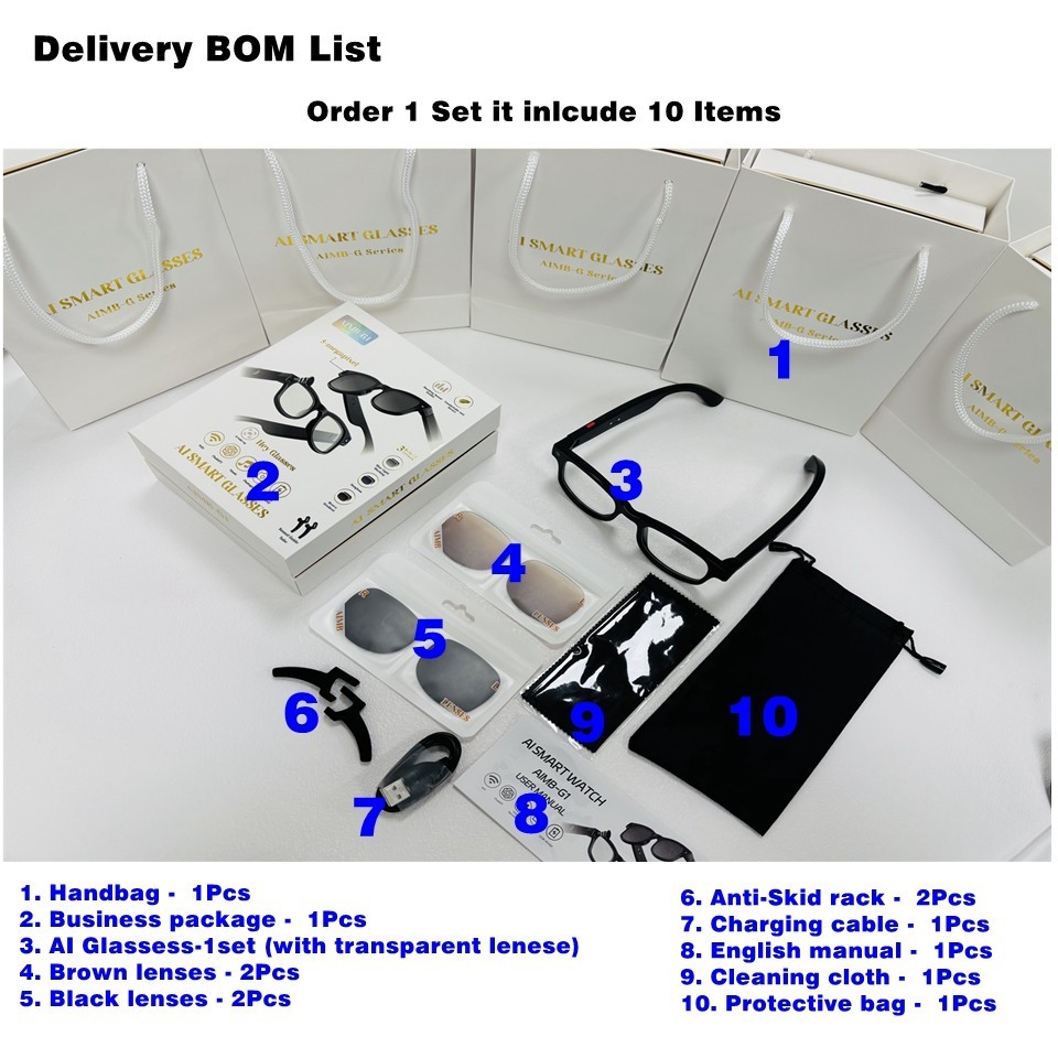Use for travel AI smart glasses with camera and bluetooth and translation and vi