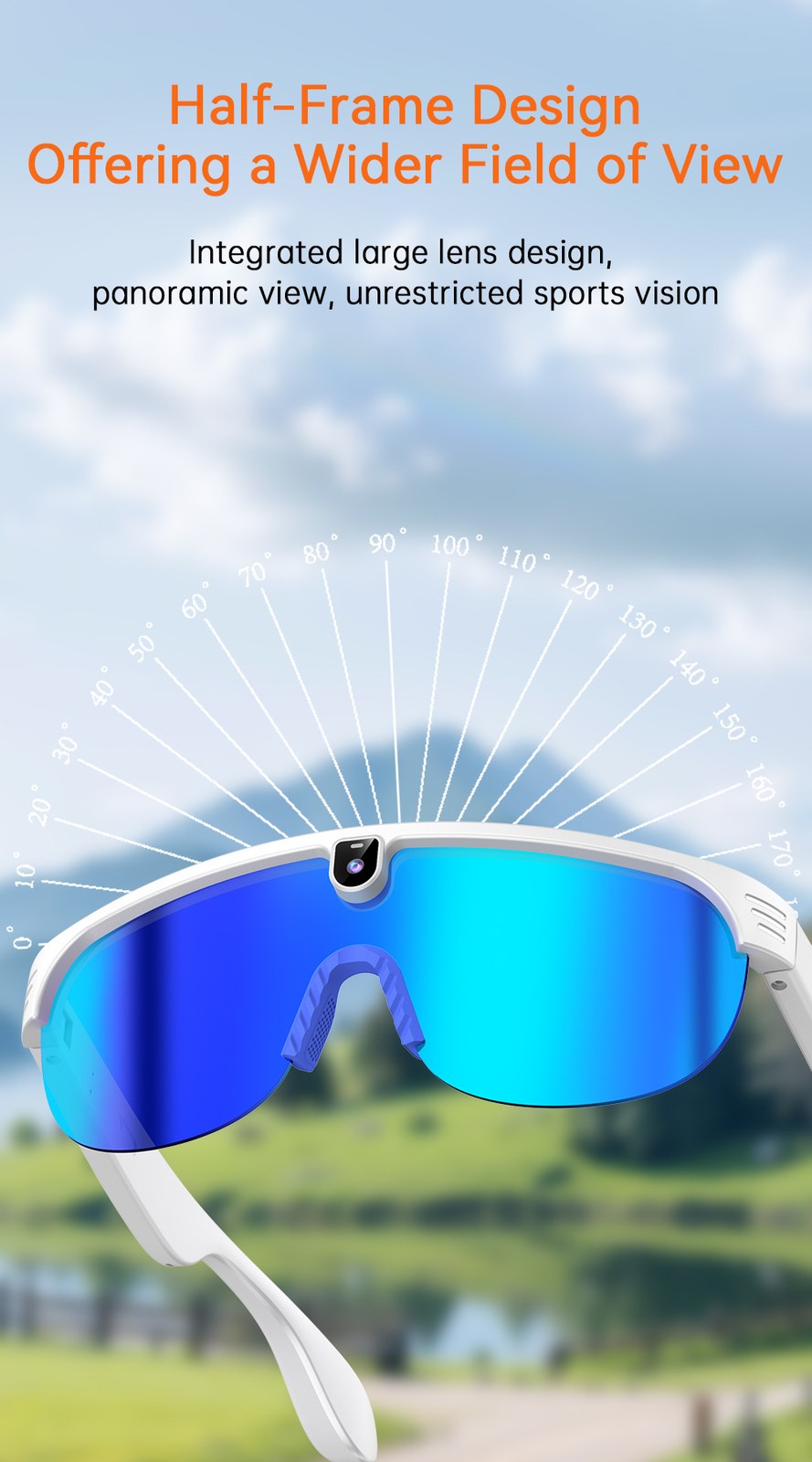 Smart AI Camera Glasses Video Recording Bluetooth 5.3 UV Protection for Sport