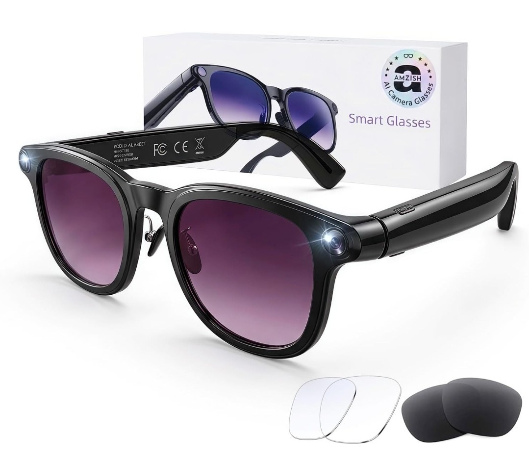 ​AI Smart Glasses with 8MP HD Camera Bluetooth 1080P Video Recording Sunglasses