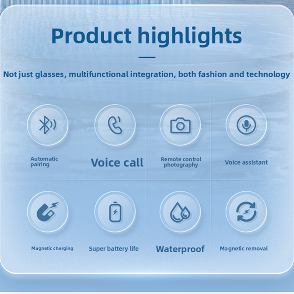 Anti Blue Light Smart Glasses Wireless Bluetooth Audio Color Changing