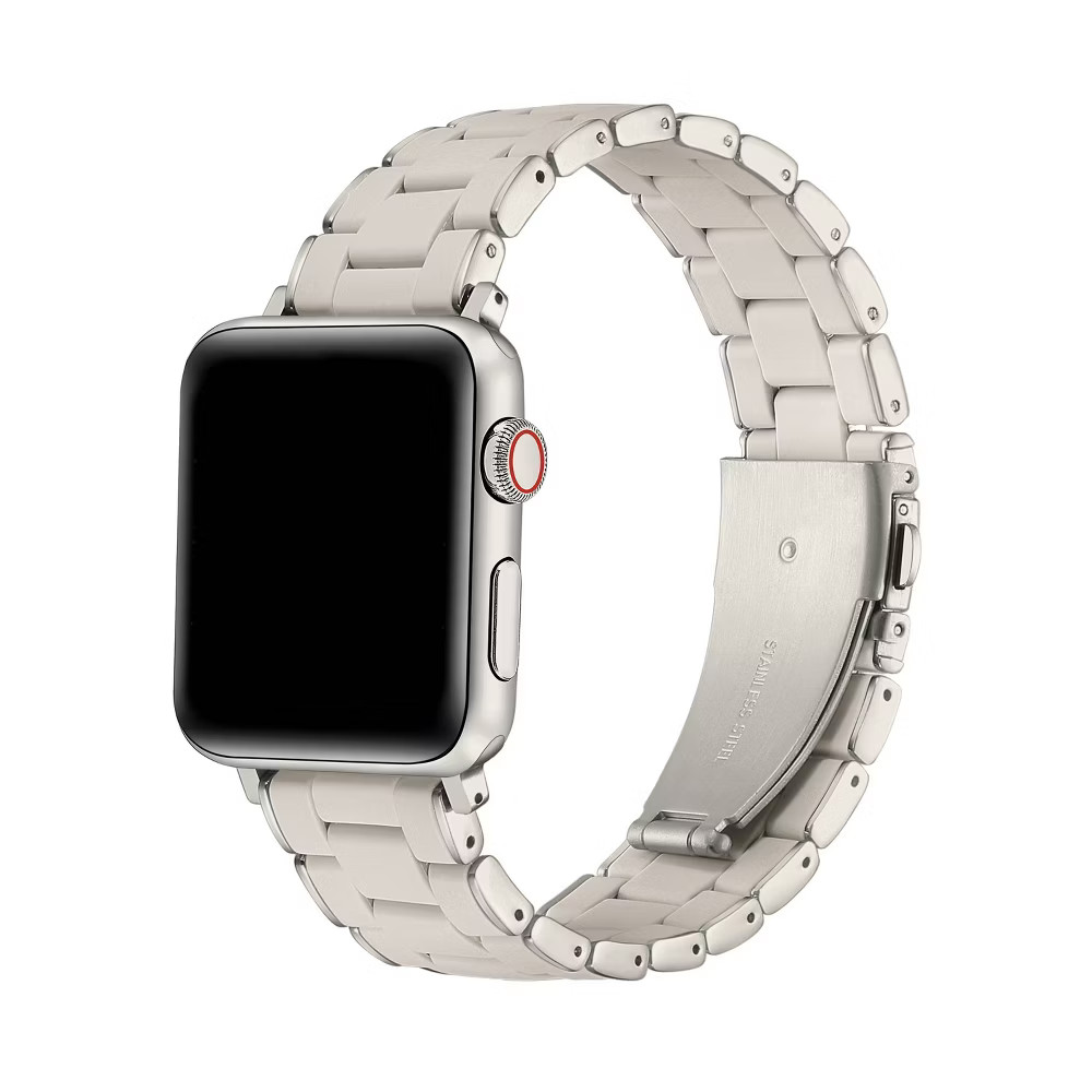 Posh Tech Orla Silicone Steel Band for Apple Watch – Beige
