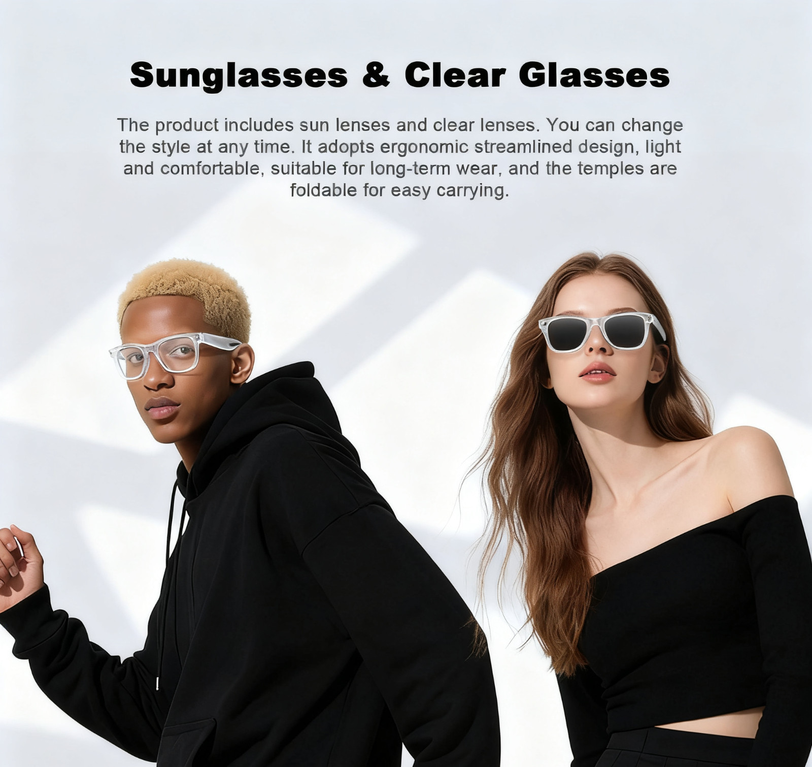 AI Bluetooth Smart Glasses with Camera & Voice Assistant and AI translation